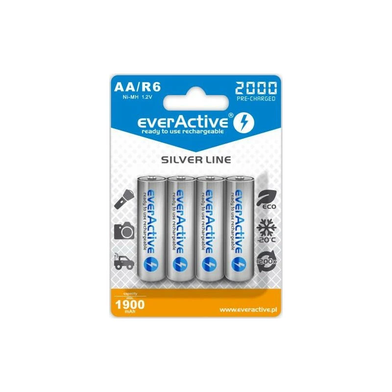 Pilha doméstica recarregável everActive EVHRL6-2000 pilha AA níquel-metal hidreto (NiMH)