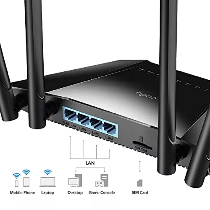 Router sem fios Cudy LT400 Fast Ethernet Single-band (2.4 GHz) 4G Preto