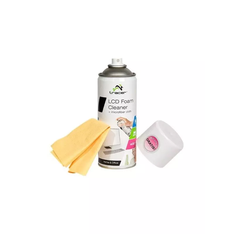Espuma de limpeza para LCD 400 ml + pano de microfibra