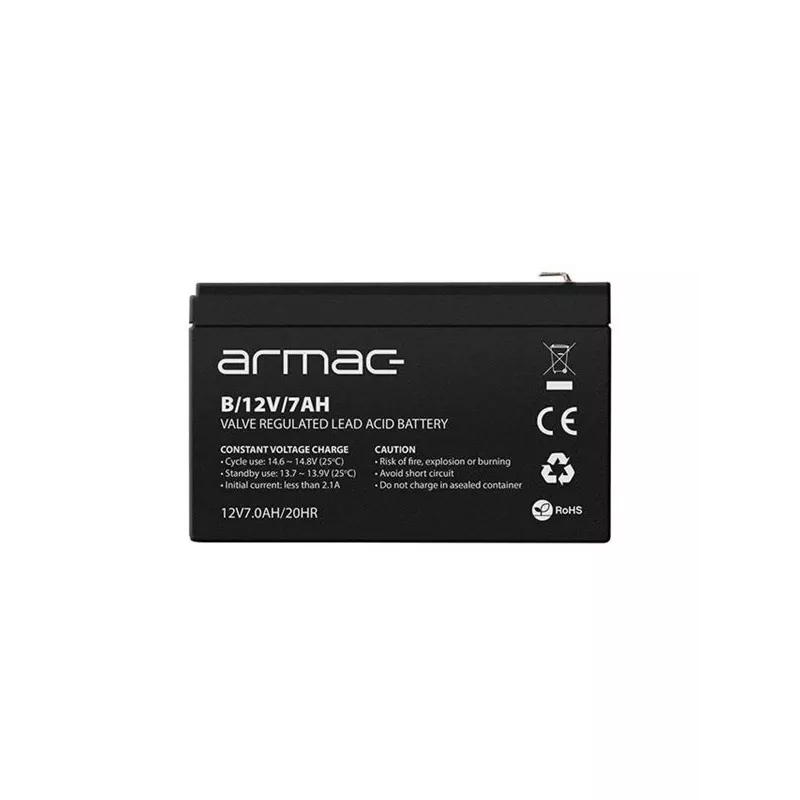 Bateria para UPS ARMAC B/12V/7AH — chumbo-ácido AGM 12V 7Ah, corrente de descarga máx. 110A, caixa ABS