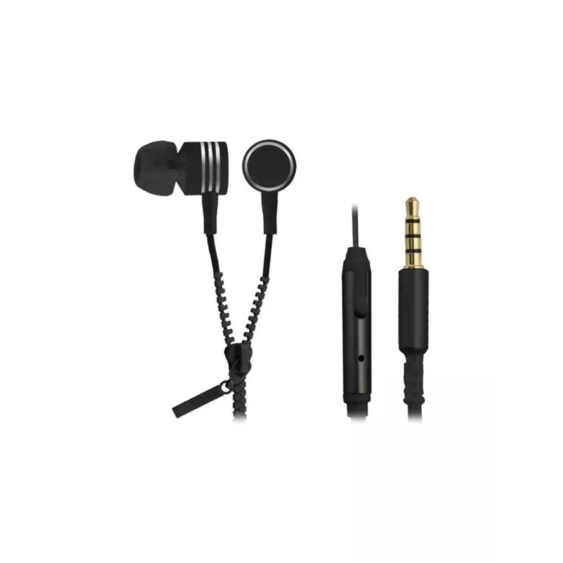 Auscultadores ZIPPER com microfone preto