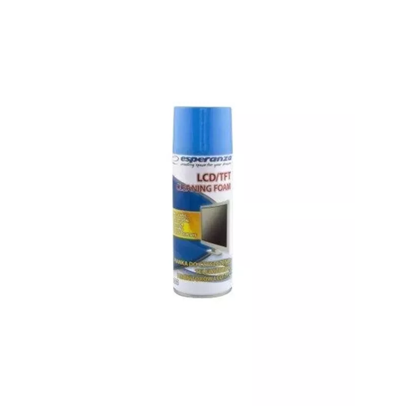 Espuma de limpeza de equipamentos ESPERANZA ES119 — 400 ml para ecrãs LCD/TFT/Plasma, multicolor