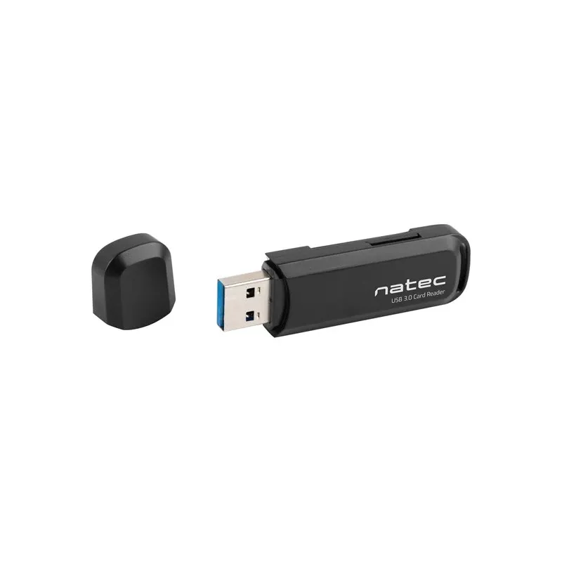 Leitor de cartões NATEC Scarab 2 USB 3.2 Gen 1 Type-A — suporte MicroSD/SD, 5000 Mbit/s, preto