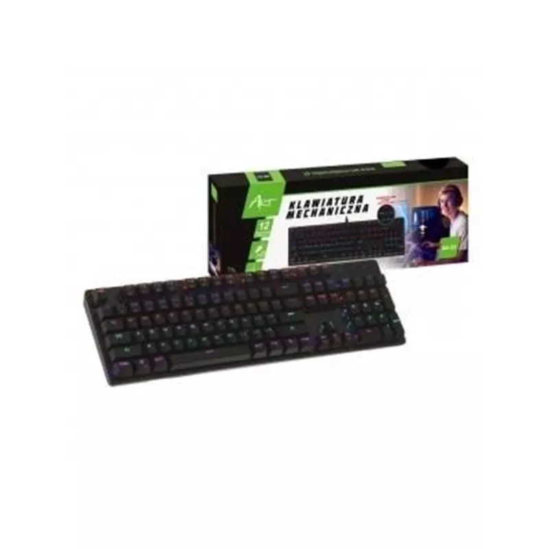Teclado mecânico ART KLART AK-51 com switches Blue, layout compacto