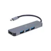 Dock para portátil USB-C GEMBIRD A-CM-COMBO2-01 — USB 3.2 Gen 1 Type-C, 3× USB-A, 1× HDMI, cinzento