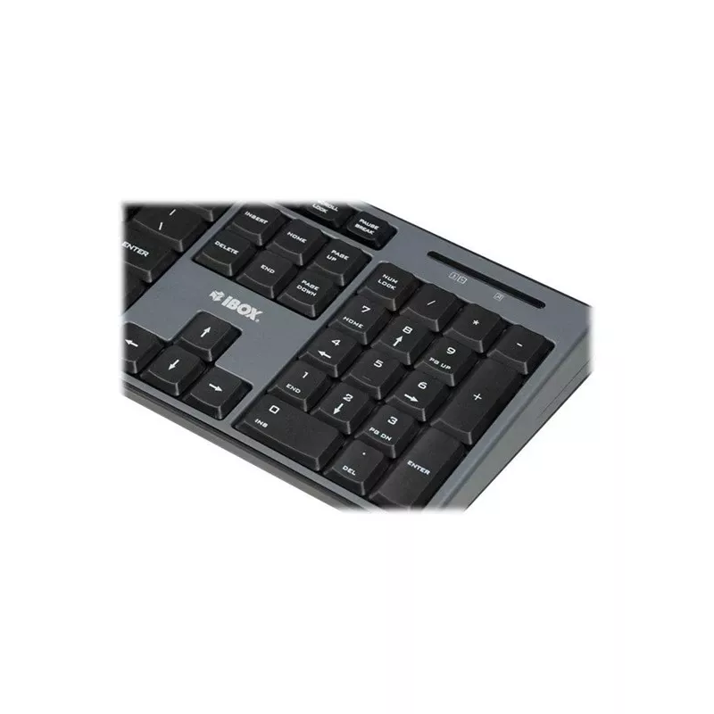 IBOX Desktop Kit Pro conjunto de teclado e rato sem fios, QWERTY tamanho completo 104 teclas, 2,4 GHz, 1200 DPI, preto