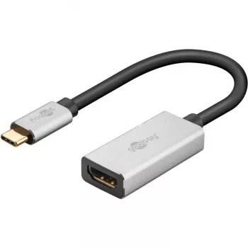 Wentronic 60194 adaptador de cabo de vídeo 0,15 m USB Type-C HDMI preto - prateado (60194)