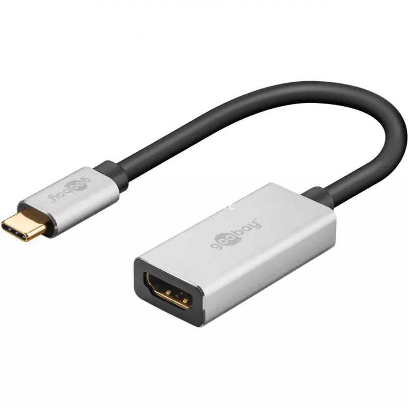 Wentronic 60194 adaptador de cabo de vídeo 0,15 m USB Type-C HDMI preto - prateado (60194)