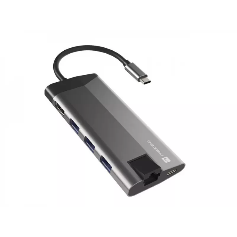 NATEC Fowler Plus USB Type-C preto cinzento MicroSD SD hub
