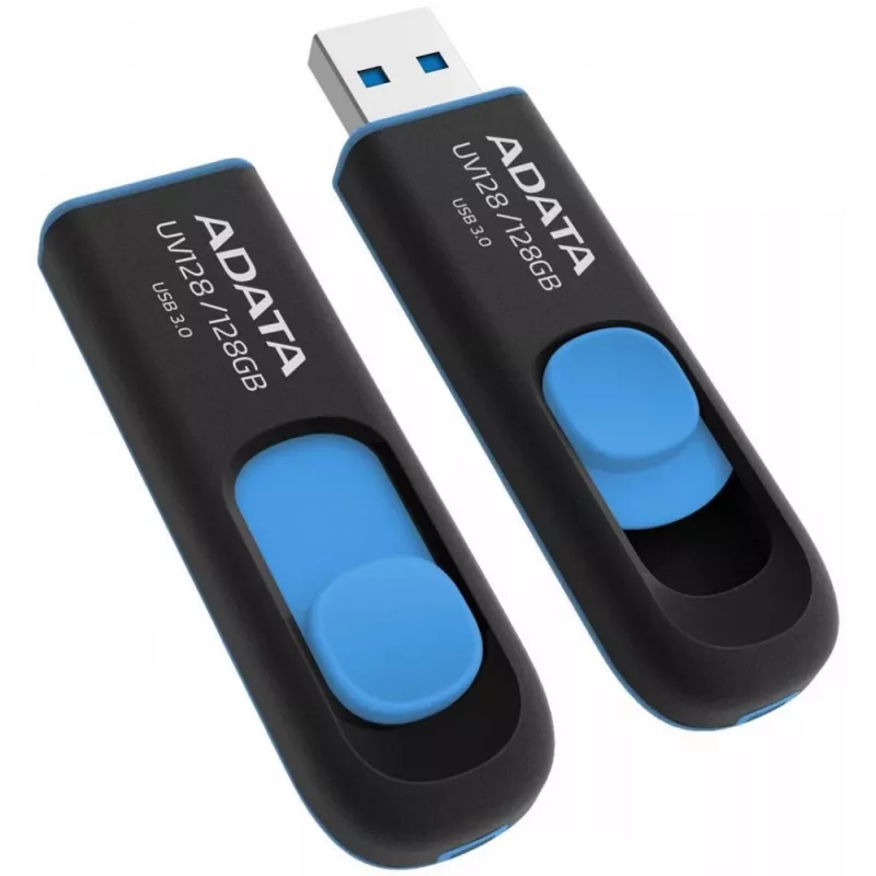 Pen Drive ADATA DashDrive UV128 128GB USB Tipo-A 3.2 Gen 1 (3.1 Gen 1) Preto, Azul