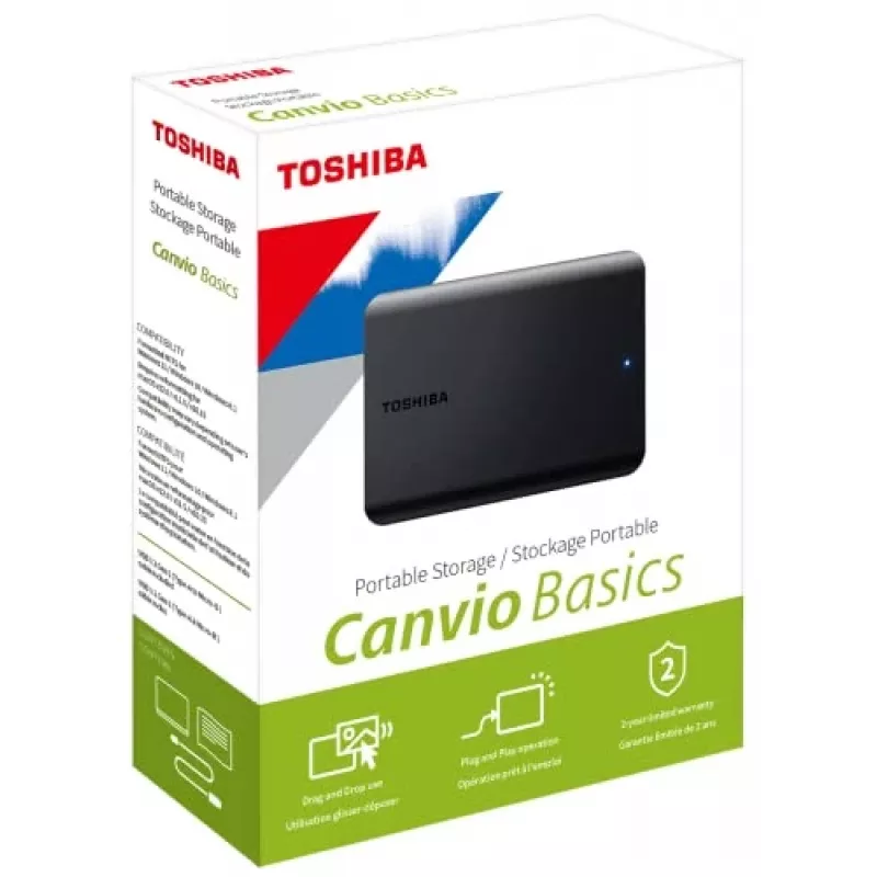 Disco externo Toshiba 2 TB USB 2.0/3.2 Canvio Basics