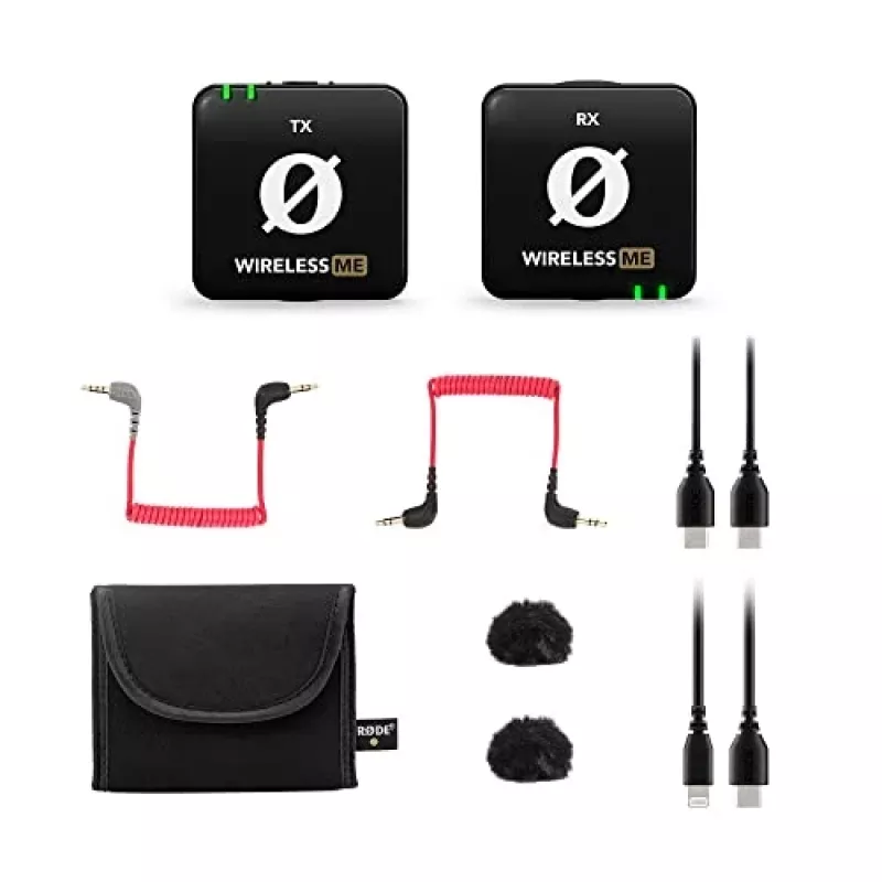 WIME RODE WIRELESS ME Sistema de microfone sem fios de canal duplo Vloggers Podcasters