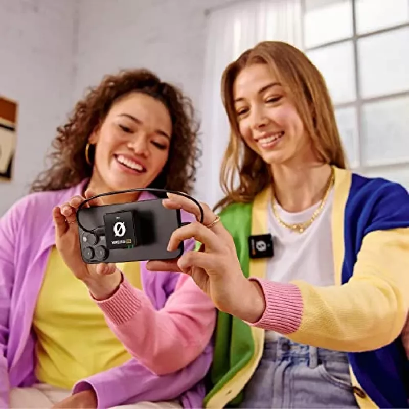 WIME RODE WIRELESS ME Sistema de microfone sem fios de canal duplo Vloggers Podcasters