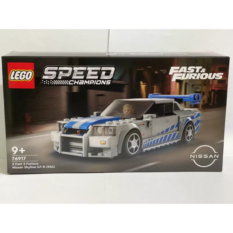 LEGO 76917 Speed Champions 2 Fast 2 Furious Nissan Skyline GT-R (R34) Carro de Brinquedo