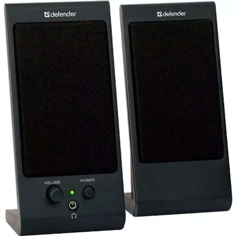 Altifalantes de secretária/estante DEFENDER SPK-170 2.0, 4 W RMS, com fios USB 5 V, 3,5 mm, preto