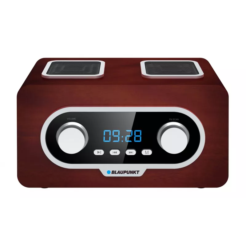 Rádio portátil BLAUPUNKT PP5.2BR — rádio FM de bolso, 60 estações memorizadas, USB/MP3, AUX, bateria recarregável 1000 mAh, 3 W RMS, bronze