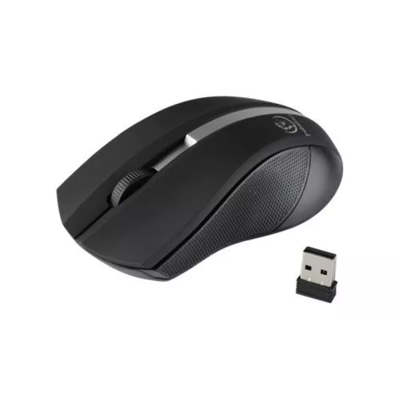 Rato ótico sem fios Rebeltec, GALAXY preto/prateado, superfície emborrachada