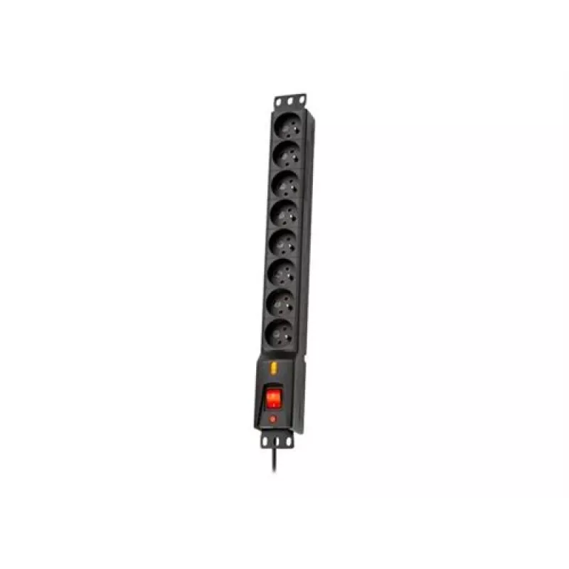 Régua de tomadas com proteção contra sobretensão LXARM810, 8x 230V, 5m, preto