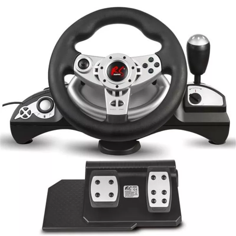 Volante nano rs RS700 com fios USB rotação 270°, 10 botões, pedais, vibração, cabo de 1,8 m