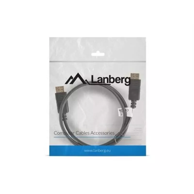 Cabo DisplayPort Lanberg 19 Pin V1.2 4K, 1M | CA-DPDP-10CC-0010-BK | DisplayPort para DisplayPort