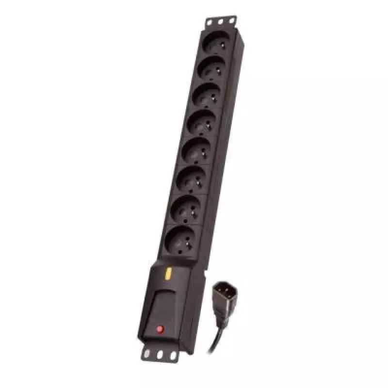 Régua de tomadas Lestar LZRM 810 BW com ligação IEC-320, cabo de 5,0 m