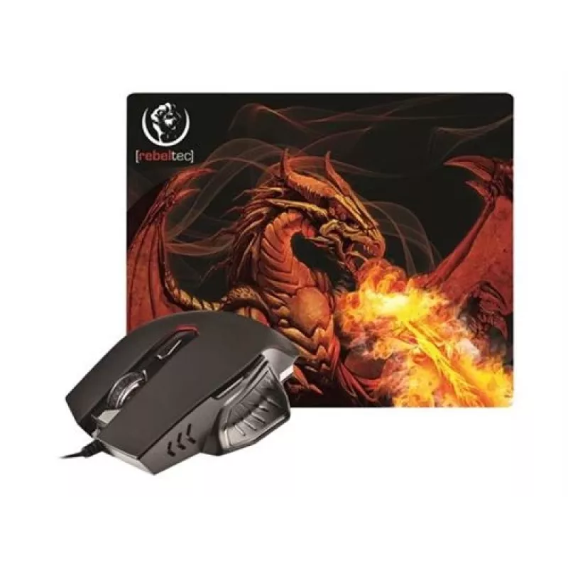 Rebeltec Red Dragon – rato ótico – 6 botões – com fio – USB