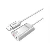 Unitek Y-247A placa de som USB estéreo, USB 2.0 tipo A para 2x minijack de 3,5 mm, alumínio, 47 x 28 mm, prateado