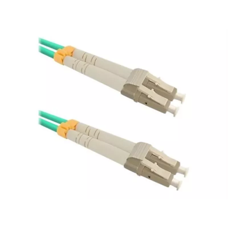 Qoltec - Cabo de patch - LC/UPC Multimode (M) para LC/UPC Multimode (M) - 1 m - Fibra ótica - Duplex - 50/125 micrómetros - OM3 - isento de halogéneos
