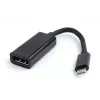 Gembird A-CM-DPF-01 adaptador de USB-C para DisplayPort, 15 cm, preto