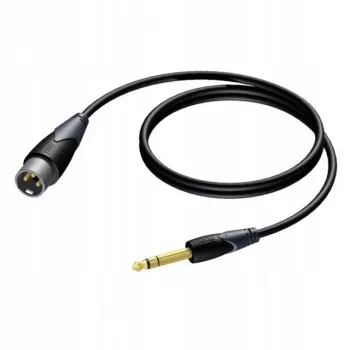 Cabo de áudio Procab ficha XLR para ficha jack 6,3 mm (1/4 polegadas), estéreo, 3 m