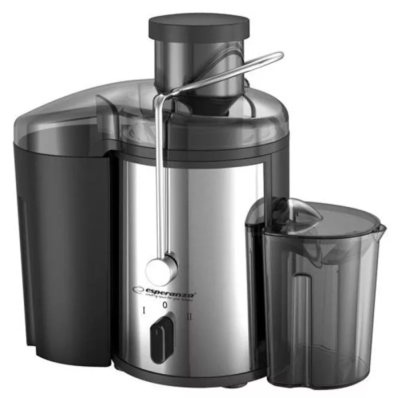 Extrator de sumo ESPERANZA EKJ002 — 500 W, depósito de sumo de 0,45 L, depósito de bagaço de 1,5 L, aço inoxidável/preto