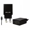 Carregador de viagem Beline Beli0011 — 2 portas USB, cabo microUSB, saída 2A, preto