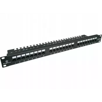 Patch panel Alantec PK001 24 portas UTP Cat.6 1U 19 polegadas – 24x RJ45, U/UTP (UTP), preto