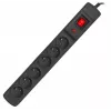 Régua de tomadas ARMAC Multi M6 proteção contra sobretensão, 6 tomadas, cabo de 10 m, preta