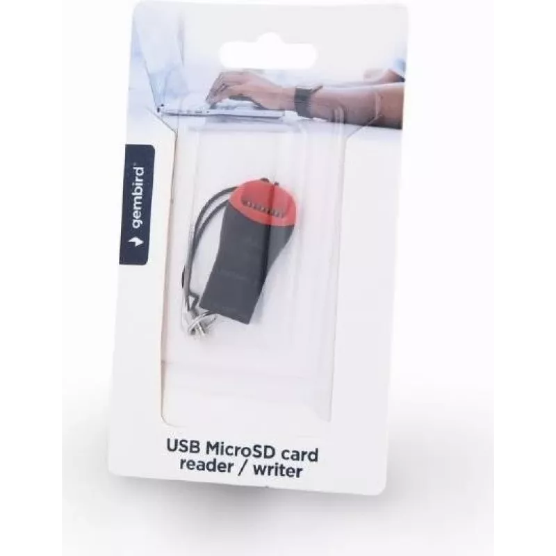 Leitor de cartões Gembird FD2-MSD-3 USB 2.0 preto vermelho