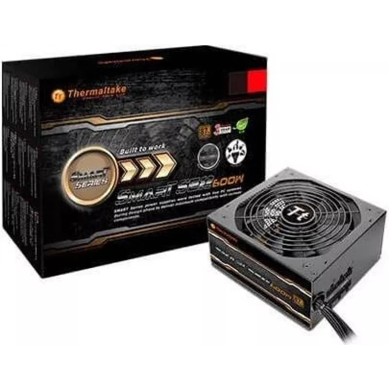 Fonte de alimentação Thermaltake Smart SE2 600W ATX semimodular, 86% de eficiência, ventoinha de 120 mm