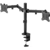 Braço de monitor Goobay Dual Flex - ecrã 17-32 polegadas - montagem em mesa VESA 75 e 100 mm - rotativo, orientável e inclinável - suporte de altura ajustável - carga máxima