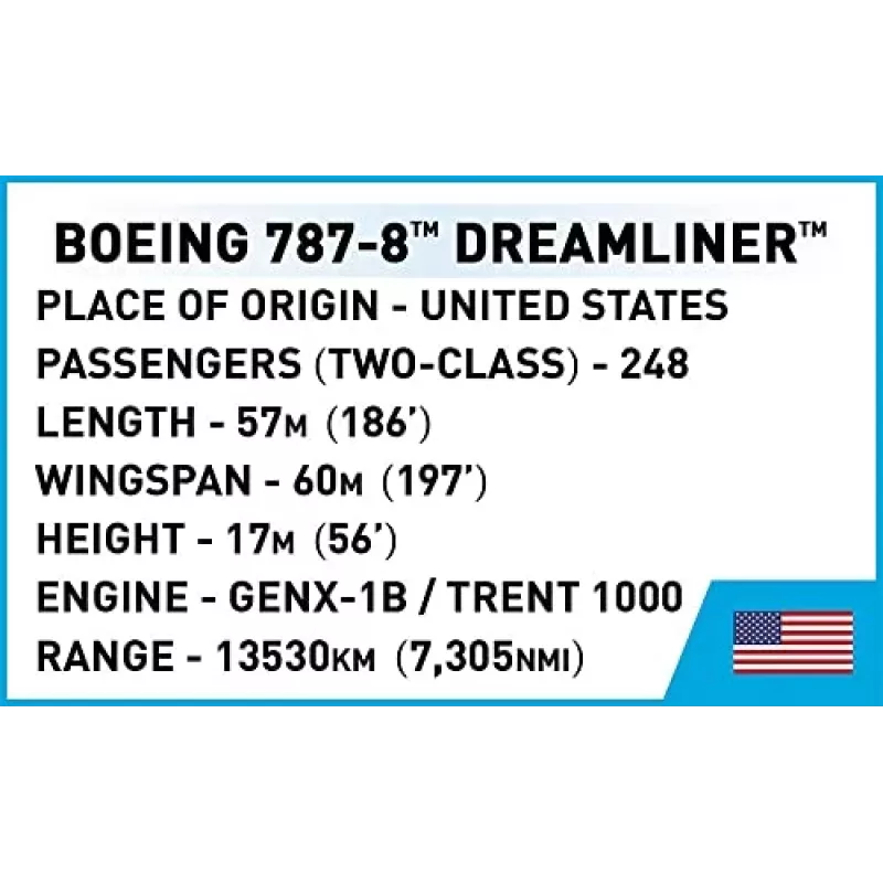 Blocos de construção COBI Boeing 787-8™ DREAMLINER™ avião