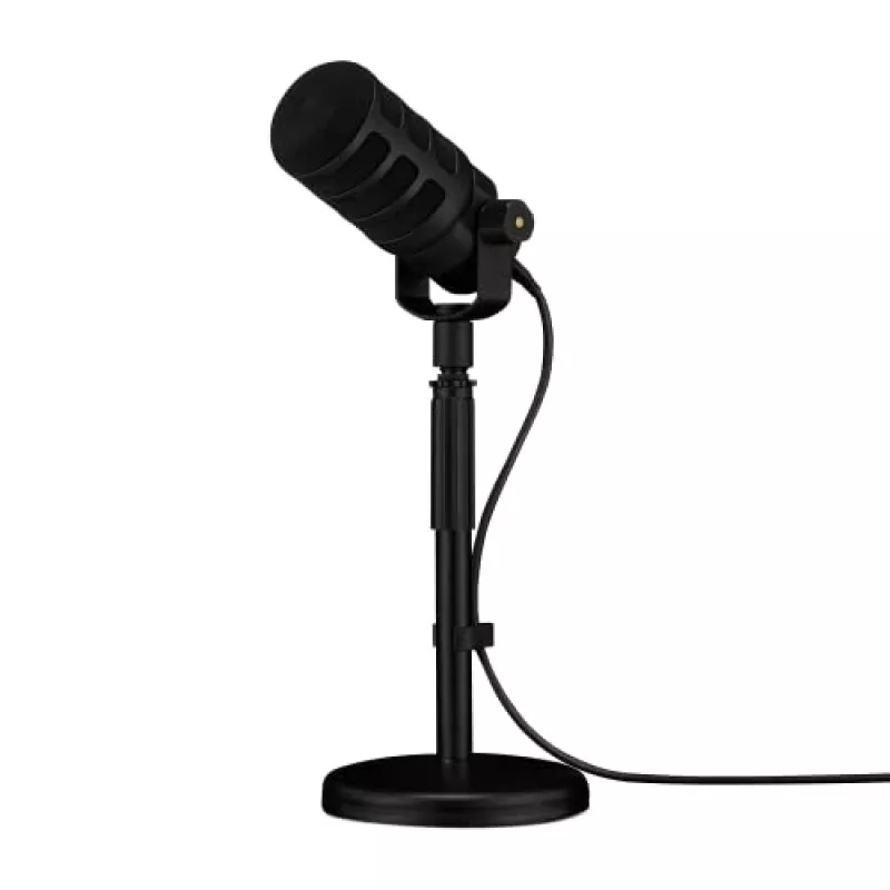 Microfone de estúdio RØDE PodMic USB — Cardioide XLR/USB, 24 bits/48 kHz, USB-C, saída para auscultadores, botão rotativo de volume, preto