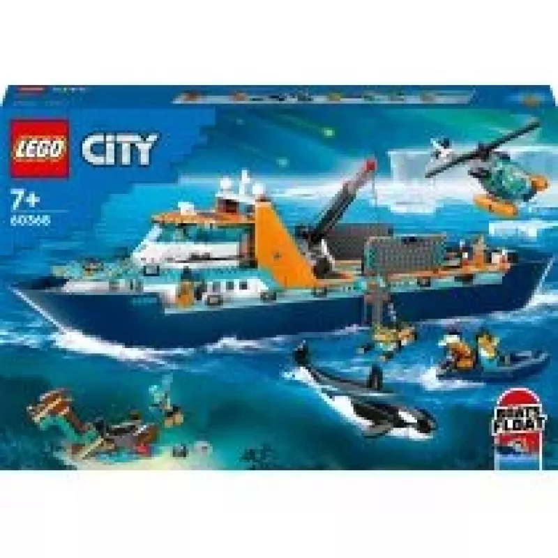 Brinquedo de construção LEGO City navio de expedição ao Ártico 60368 — 815 peças, 7+ anos, inclui 4 minifiguras