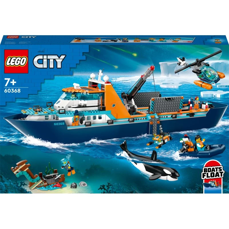 Brinquedo de construção LEGO City navio de expedição ao Ártico 60368 — 815 peças, 7+ anos, inclui 4 minifiguras