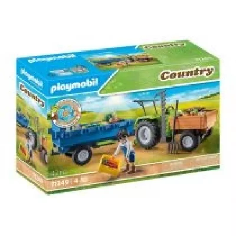 Playmobil ceifeira-debulhadora com atrelado - jogo simbólico e brincadeira imaginativa para crianças dos 6 aos 9 anos - Fat Brain Toys