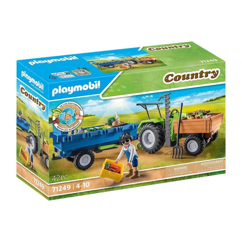 Playmobil ceifeira-debulhadora com atrelado - jogo simbólico e brincadeira imaginativa para crianças dos 6 aos 9 anos - Fat Brain Toys