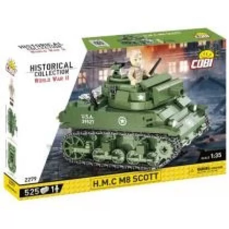 Blocos de construção COBI H.M.C M8 Scott 525 peças Segunda Guerra Mundial