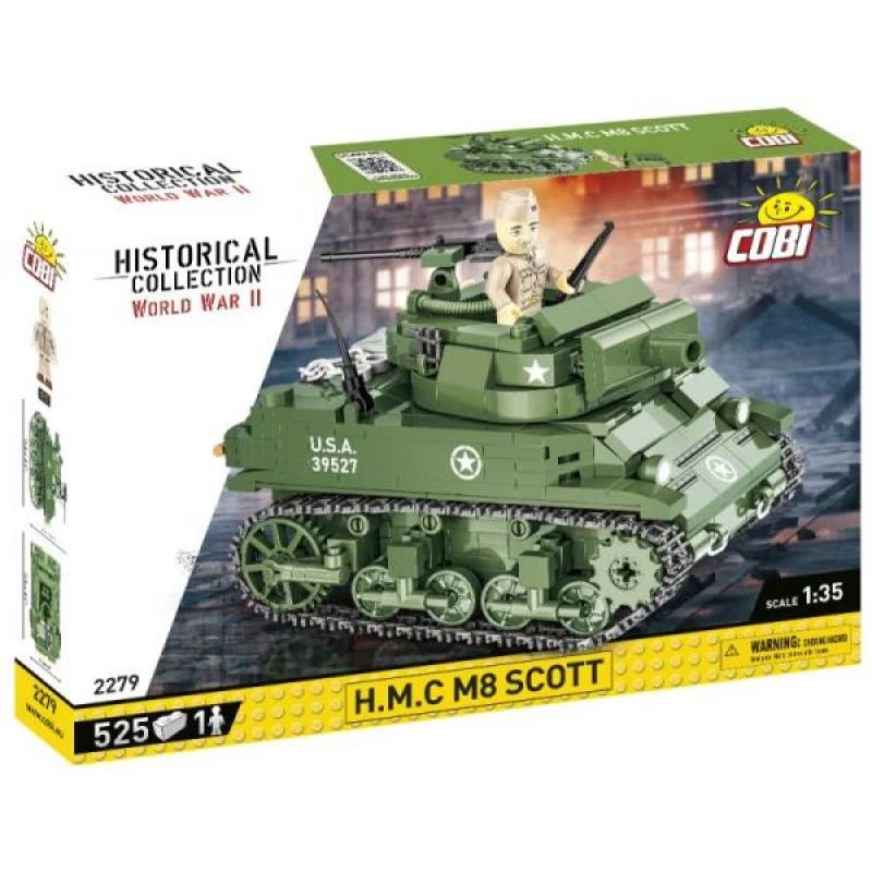 Blocos de construção COBI H.M.C M8 Scott 525 peças Segunda Guerra Mundial