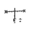 Suporte de monitor Gembird MA-D2-01 para 2 ecrãs até 32 polegadas, VESA 75x75–100x100, grampo, 18 kg, preto