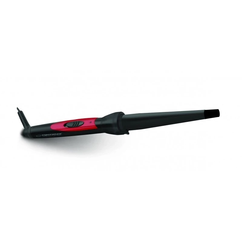 Esperanza SALMA EBL007 modelador de cabelo cónico, cilindro de cerâmica 13–25 mm, 25 W, cabo giratório de 1,7 m, preto/rosa