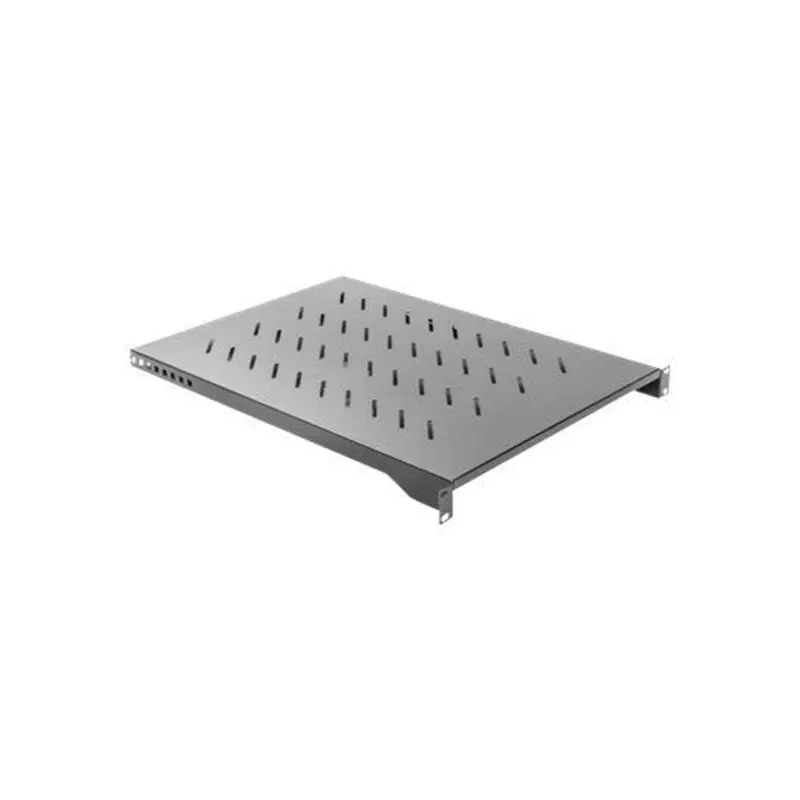Prateleira para rack LANBERG AK-1010-B para armários de 19 polegadas, 1U, 482,6×750×45 mm, carga máx. 15 kg, preto