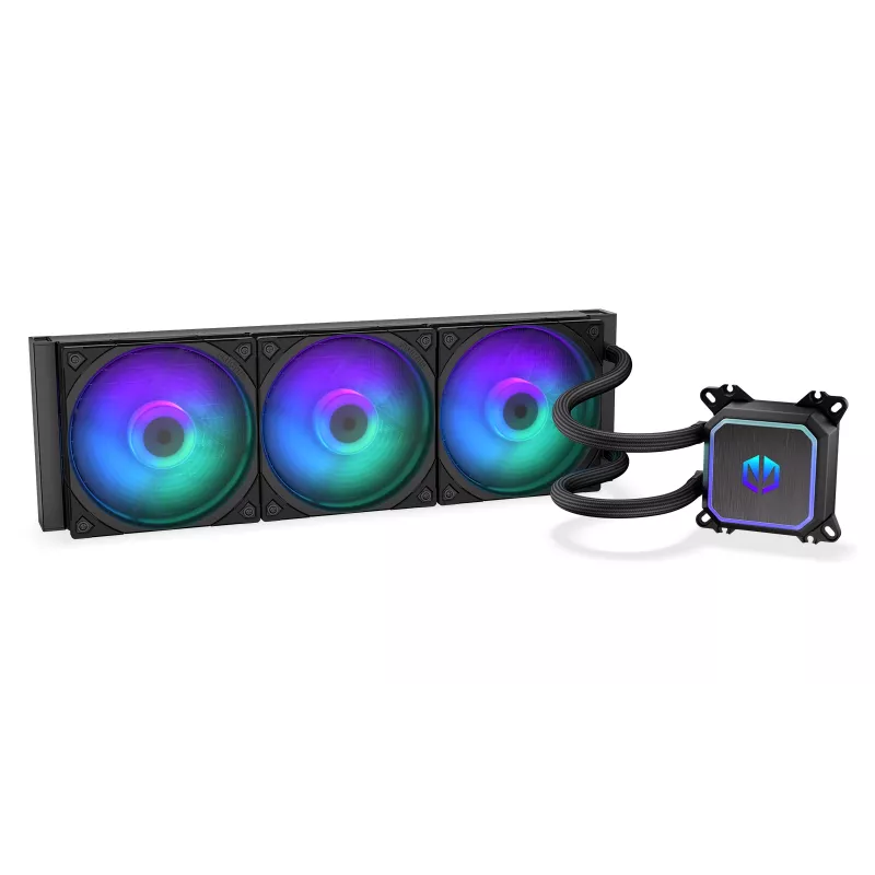 Endorfy Navis F360 ARGB EY3B006 refrigeração líquida AIO para CPU, radiador de 360 mm, 3 ventoinhas de 120 mm, 250–1800 RPM, LGA 1700/AM5/AM4, preto