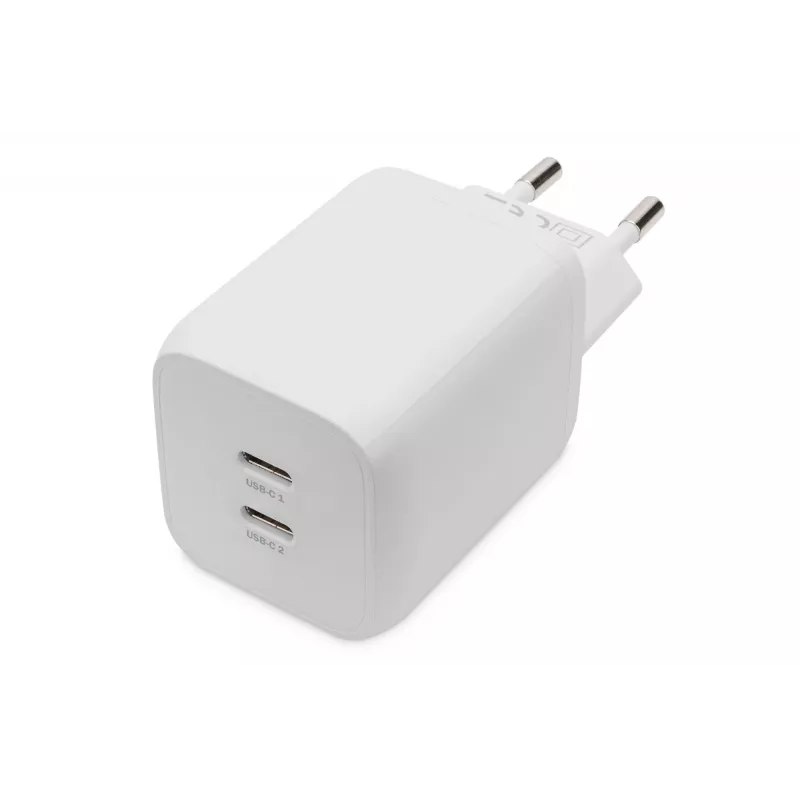 Carregador Digitus USB-C. 2 portas. 65W GaN